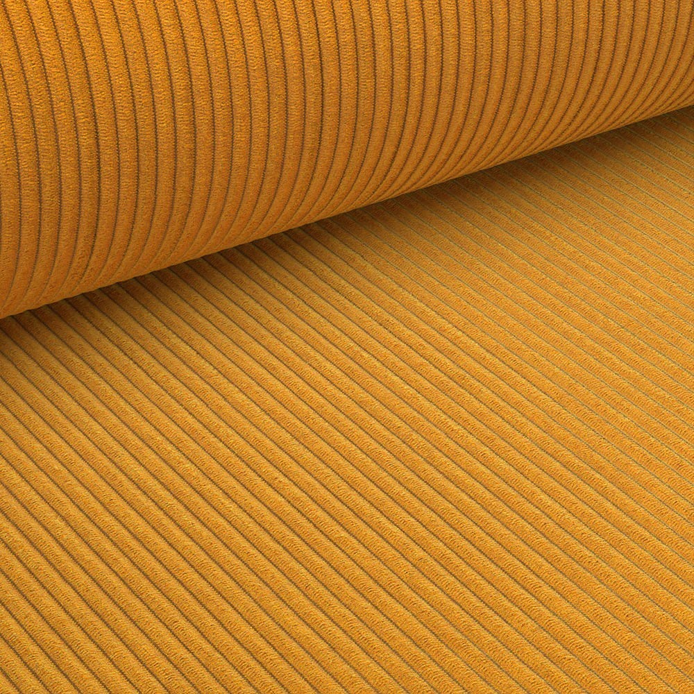 Canapea extensibila Candy, 3 locuri, lada depozitare, 190 x 100 x 95 cm, galben mustar