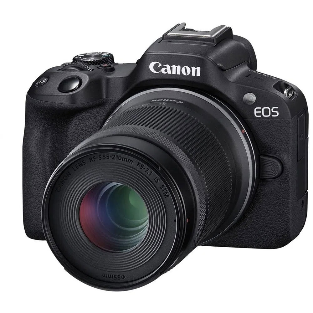 Aparat foto Mirrorless CANON EOS R50, 24.2MP, 4K, Wi-Fi, negru, Obiectiv 18-45mm si 55-210mm RF-S