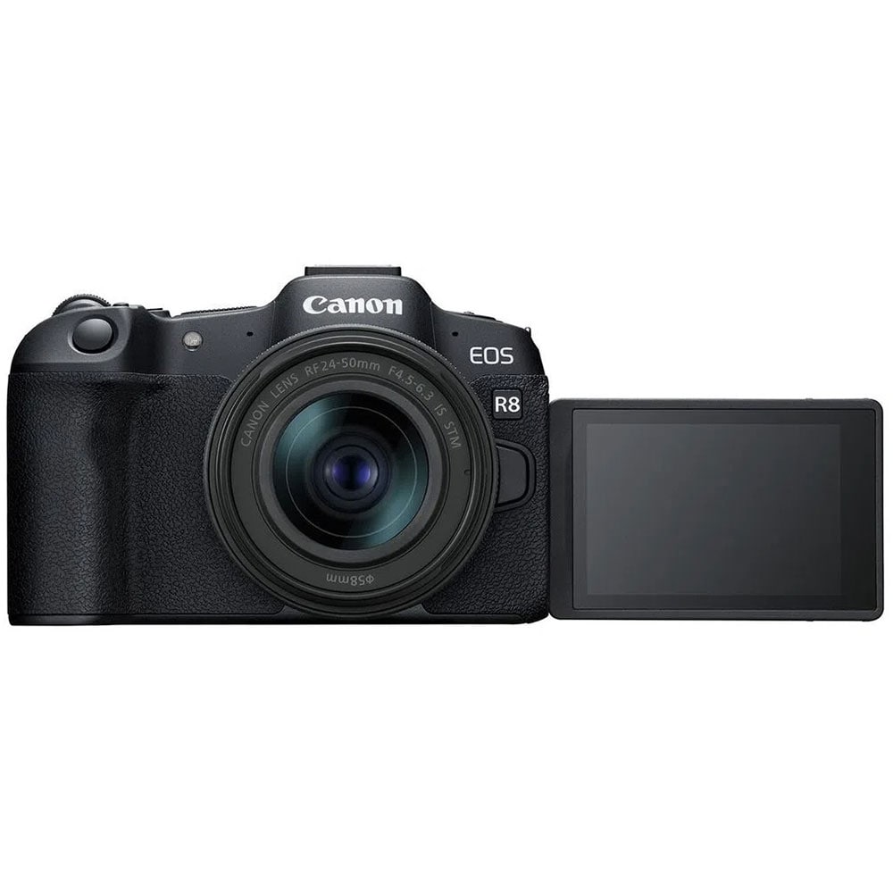 Aparat foto Mirrorless CANON EOS R8, 24.2MP, 4K, Wi-Fi, negru, Obiectiv 24-50mm IS STM