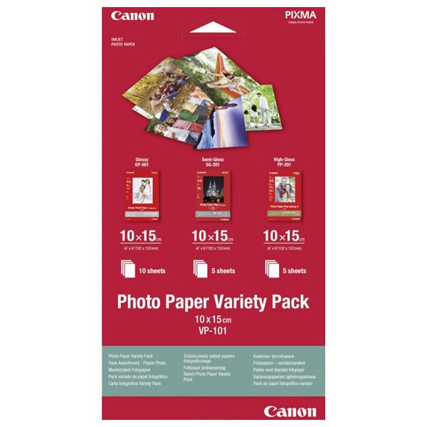 Pachet hartie foto originala CANON VP-101S Variety, 10 x 15cm, 20 coli