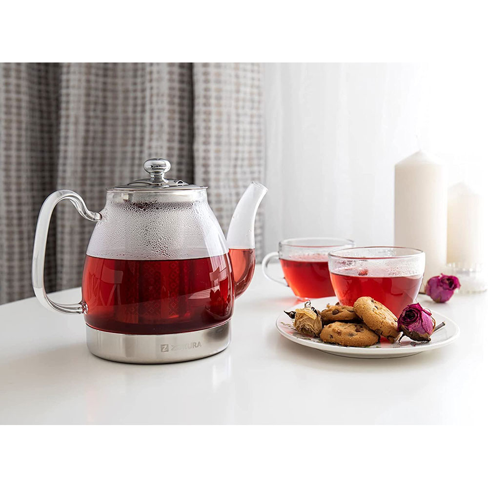 Ceainic ZOKURA Z1008, 1.5l, sticla, transparent