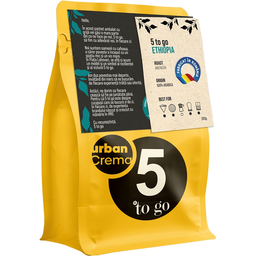 Cafea boabe 5 TO GO Ethiopia, 200g