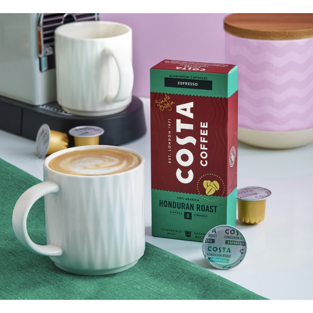 Capsule cafea COSTA COFFEE Honduran Roast, compatibile Nespresso, 10 capsule, 57g