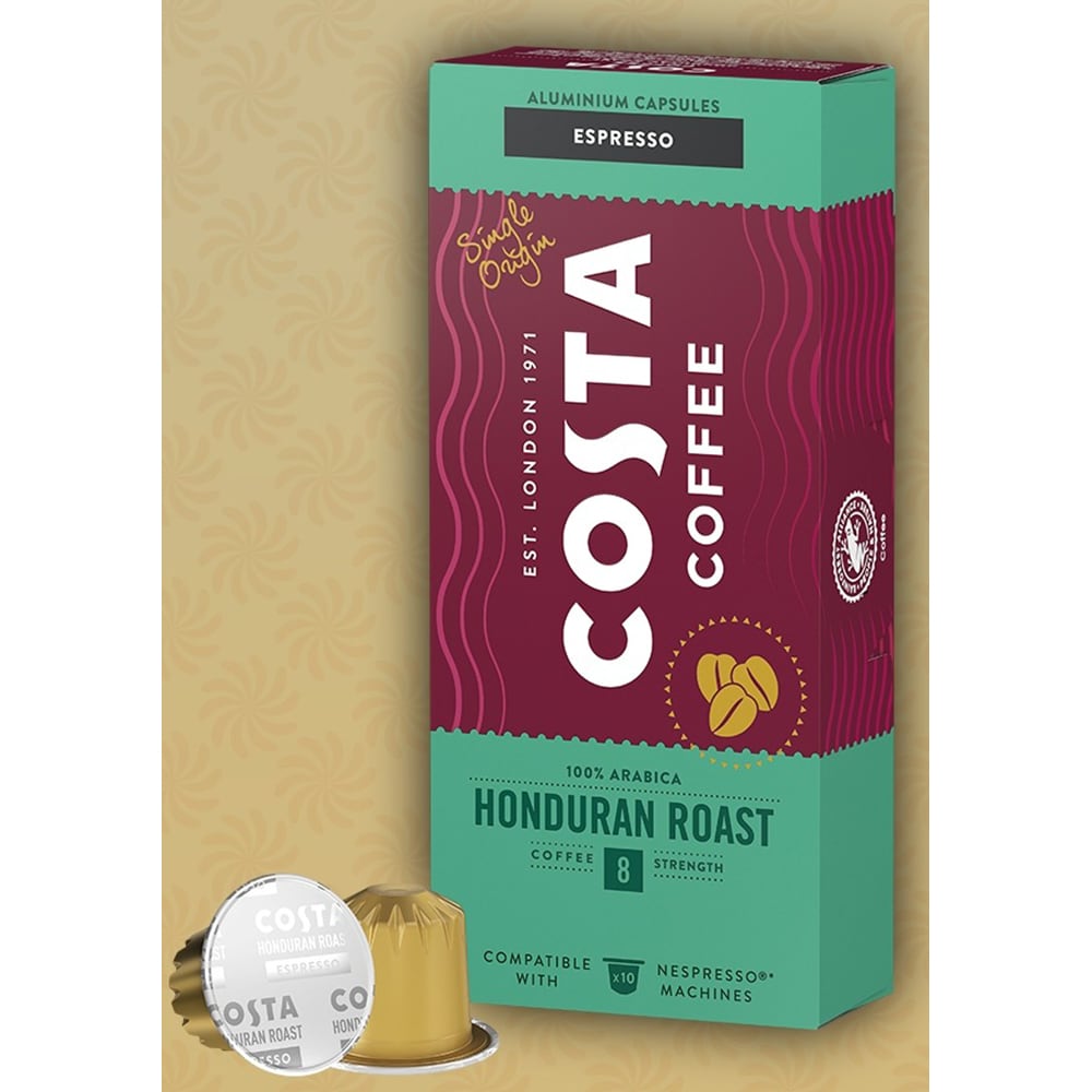 Capsule cafea COSTA COFFEE Honduran Roast, compatibile Nespresso, 10 capsule, 57g