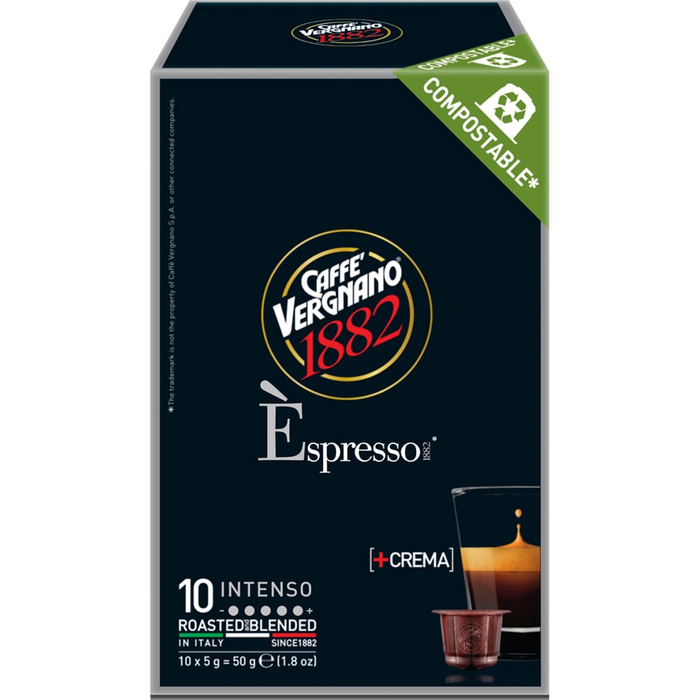 Capsule cafea VERGNANO Intenso, compatibile Nespresso, 10 capsule, 55g