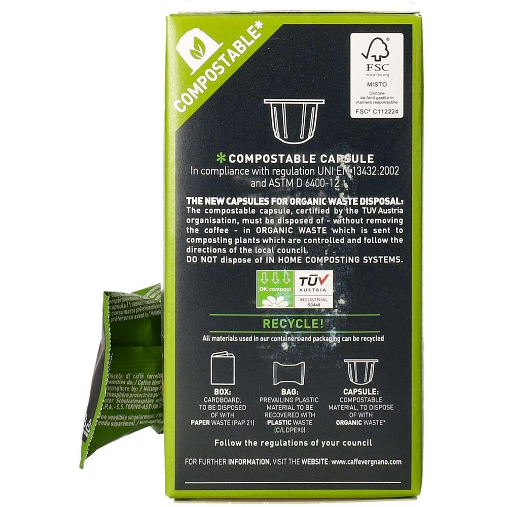 Capsule cafea VERGNANO Lungo, compatibile Nespresso, 10 capsule, 55g