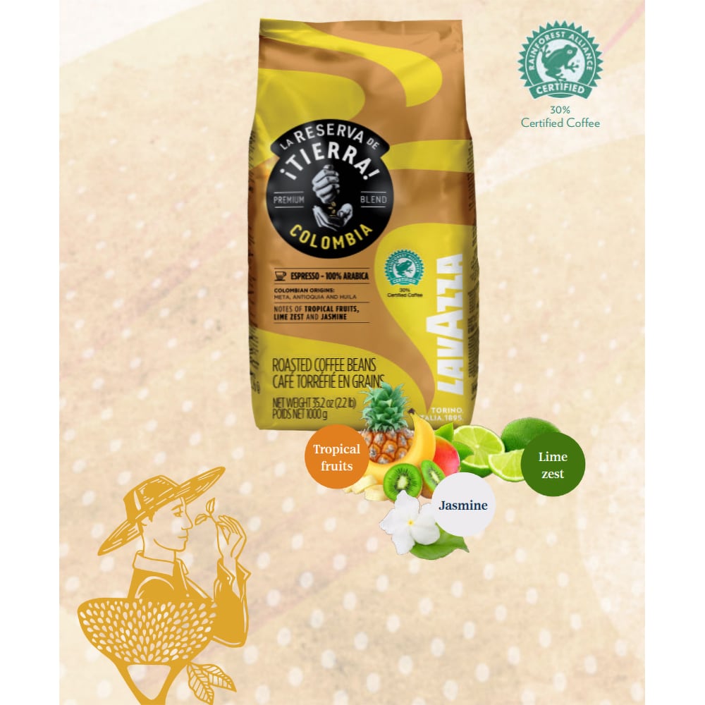 Cafea boabe LAVAZZA Tierra Colombia, 1000g