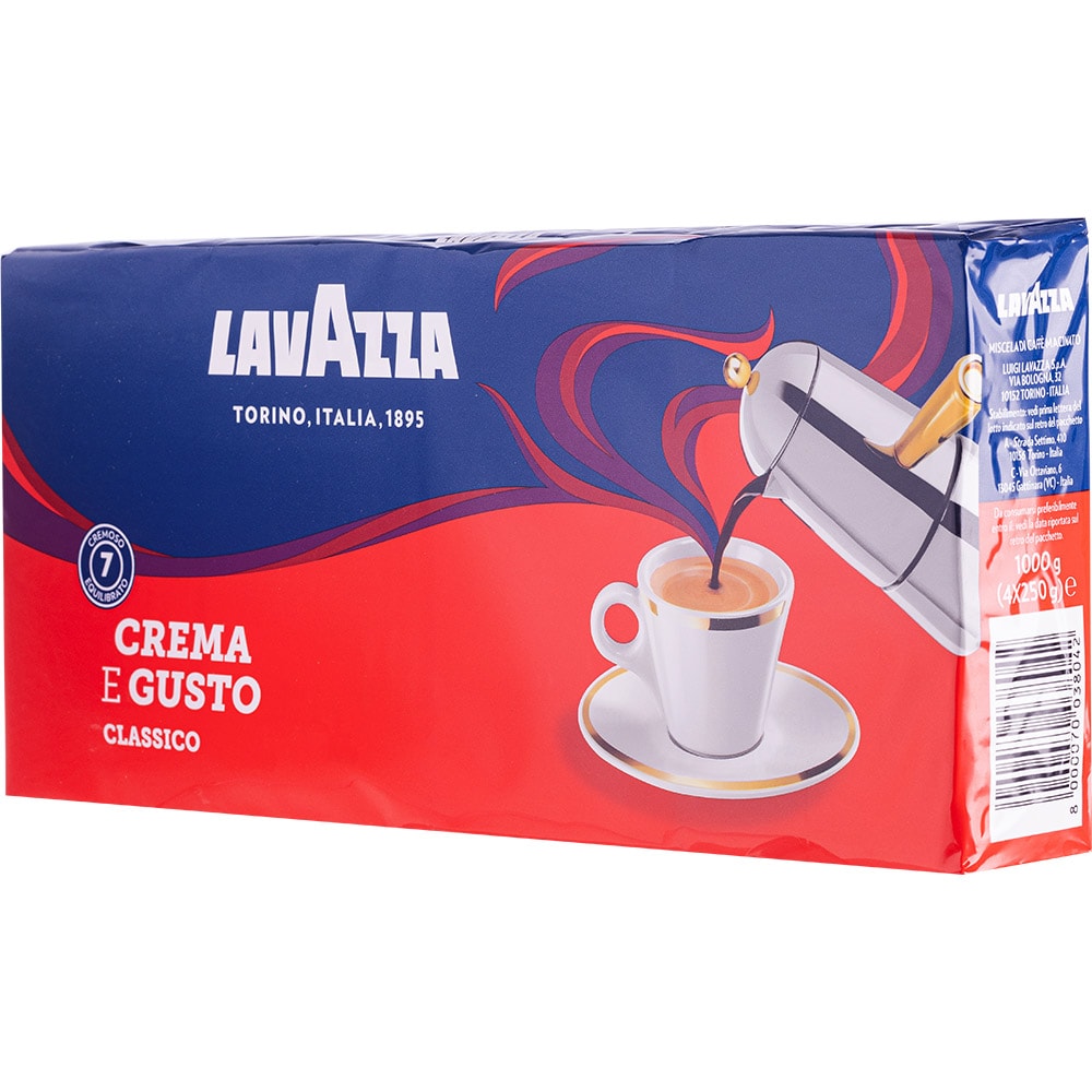 Cafea macinata LAVAZZA Crema e Gusto Classico, 4 x 250g