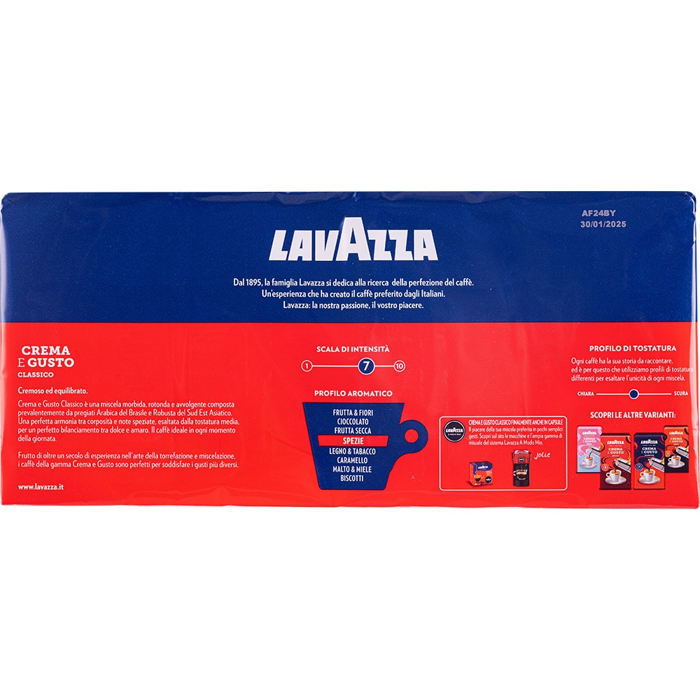 Cafea macinata LAVAZZA Crema e Gusto Classico, 4 x 250g