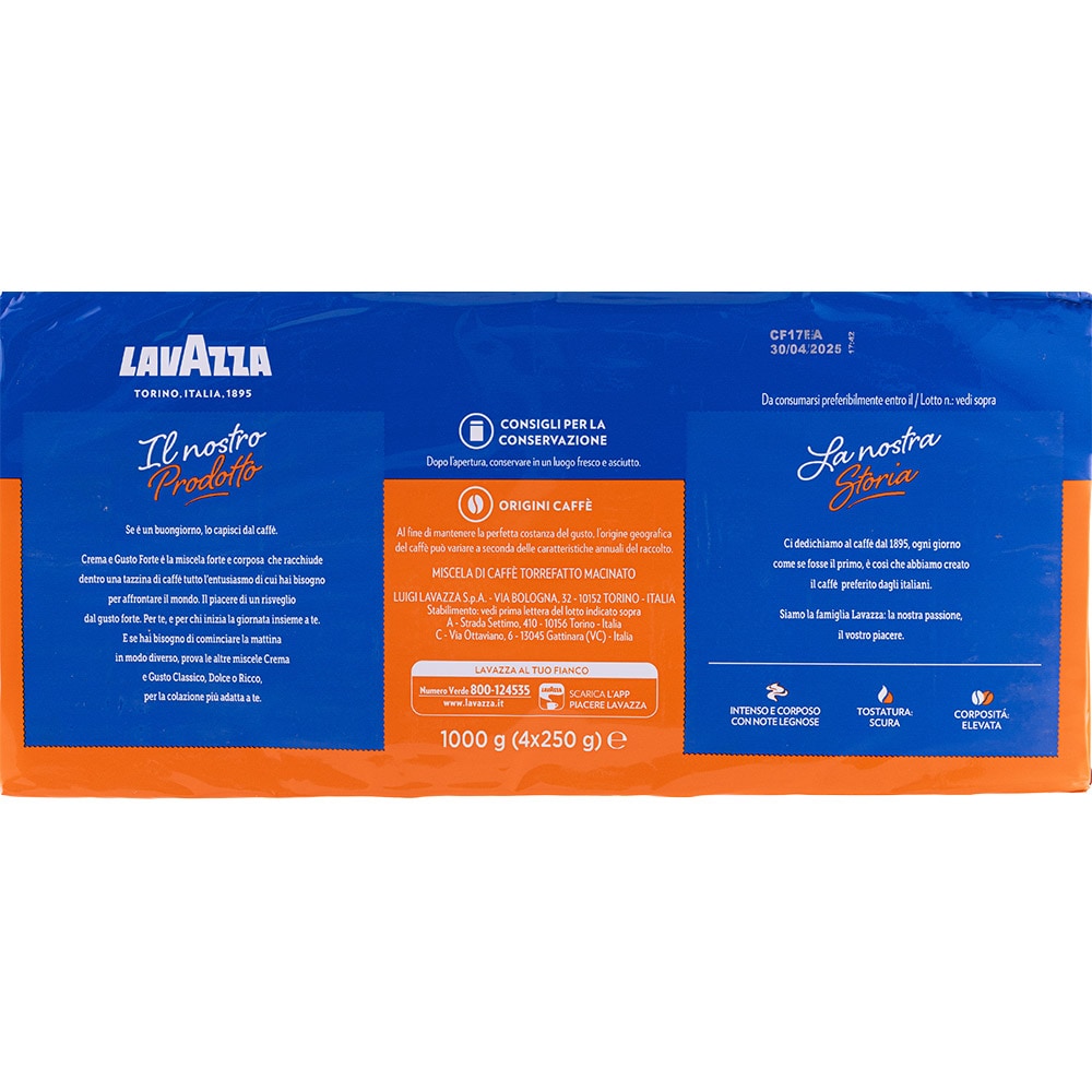 Cafea macinata LAVAZZA Cremate E Gusto For, 4 x 250g