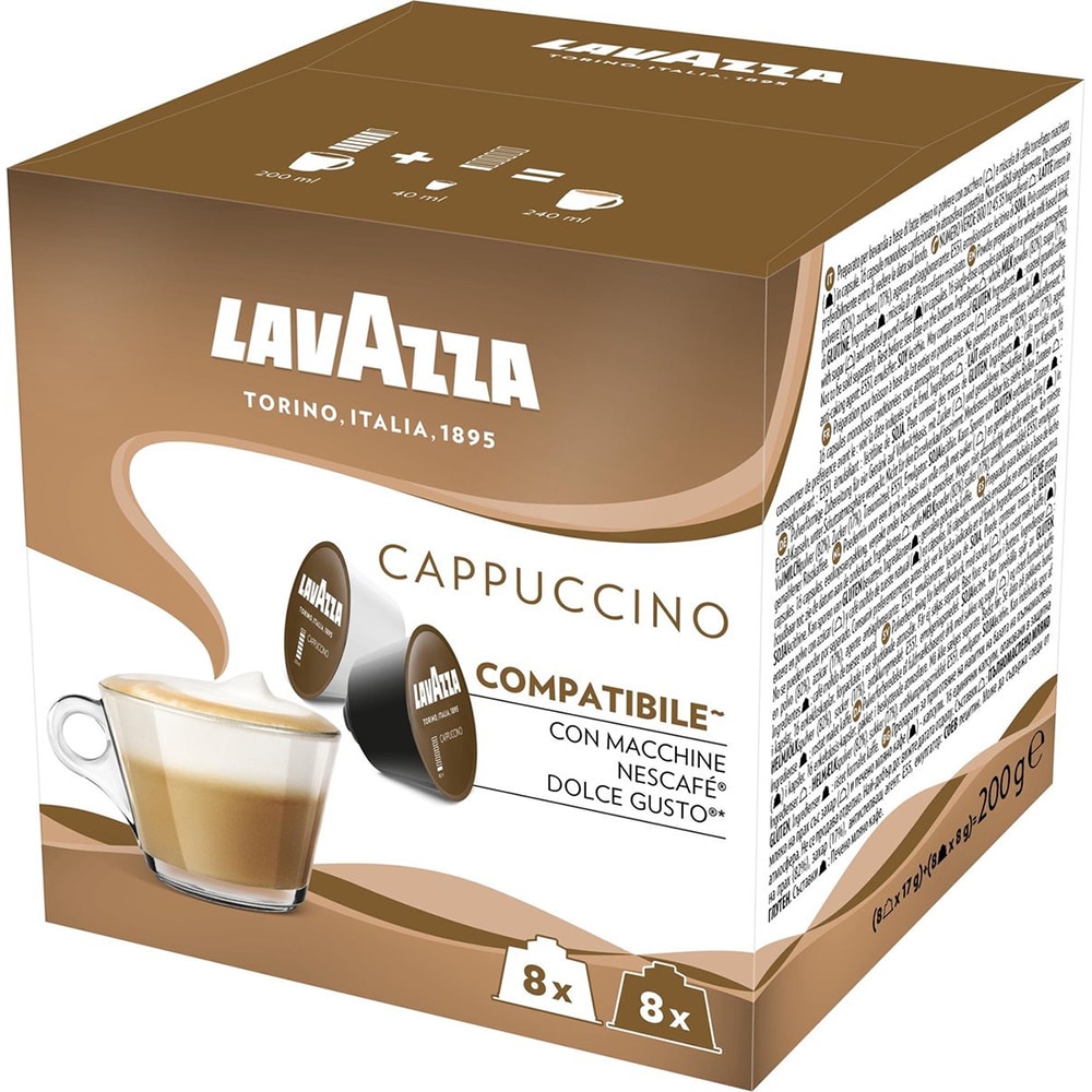 Capsule cafea LAVAZZA Cappuccino, compatibile Dolce Gusto, 16 capsule, 128g
