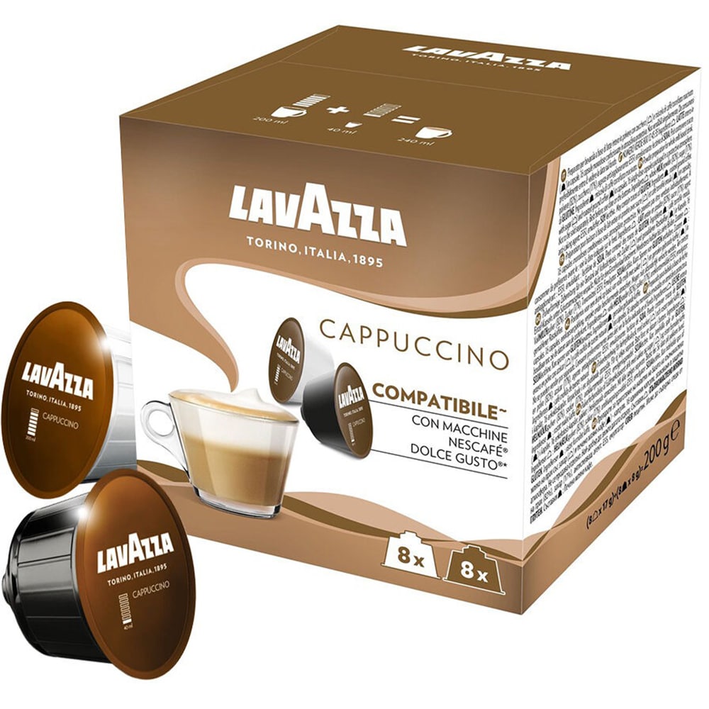 Capsule cafea LAVAZZA Cappuccino, compatibile Dolce Gusto, 16 capsule, 128g