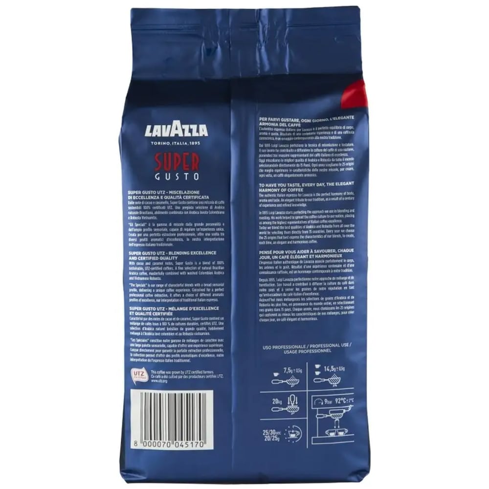 Cafea boabe LAVAZZA Super Gusto UTZ, 1000g