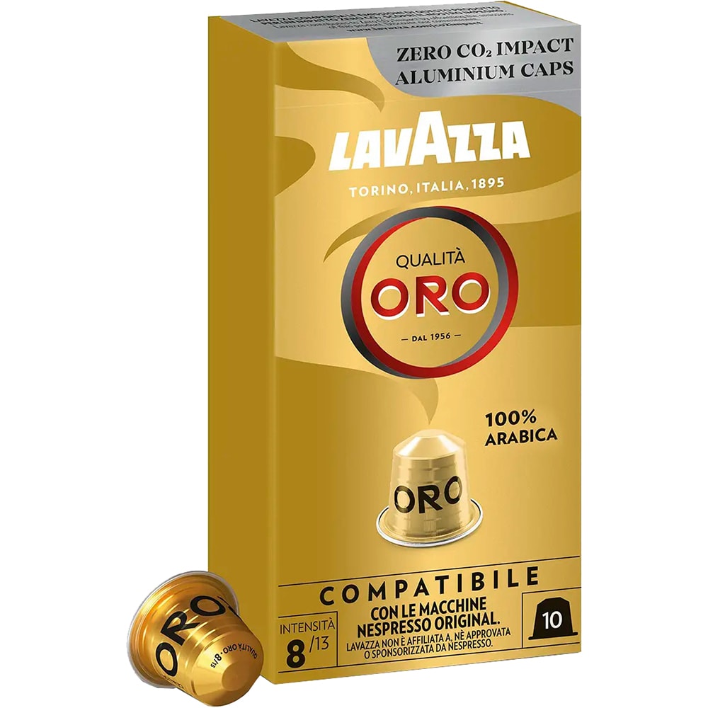 Capsule cafea LAVAZZA Qualita Oro, compatibile Nespresso, 10 capsule, 55g