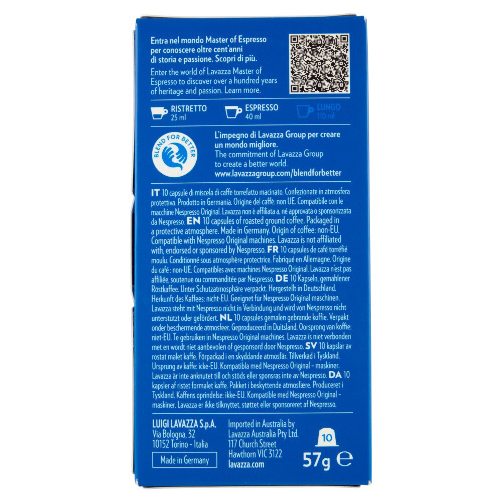 Capsule cafea LAVAZZA Crema e Gusto, compatibile Nespresso, 10 capsule, 57g