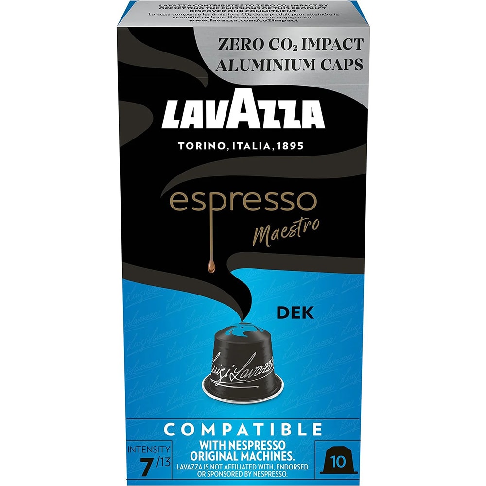 Capsule cafea LAVAZZA Espresso Maestro Decaffeinato, compatibile Nespresso, 10 capsule, 57g