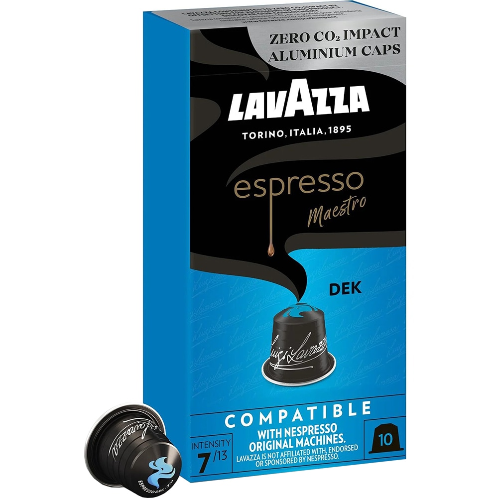 Capsule cafea LAVAZZA Espresso Maestro Decaffeinato, compatibile Nespresso, 10 capsule, 57g