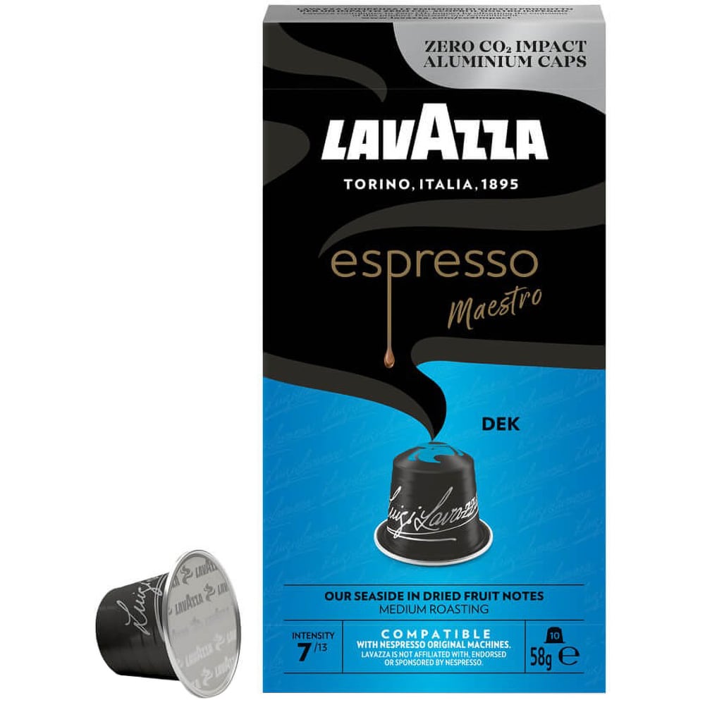Capsule cafea LAVAZZA Espresso Maestro Decaffeinato, compatibile Nespresso, 10 capsule, 57g