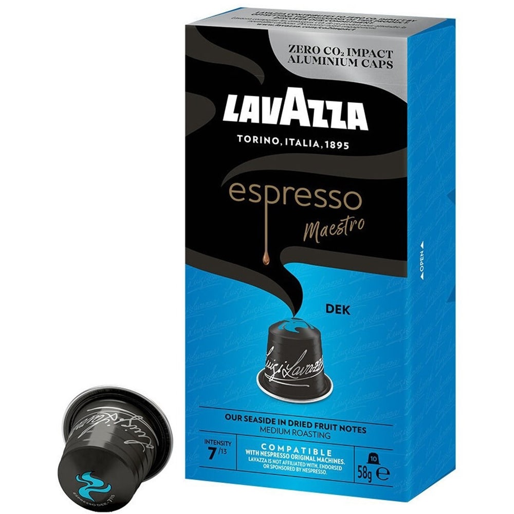 Capsule cafea LAVAZZA Espresso Maestro Decaffeinato, compatibile Nespresso, 10 capsule, 57g