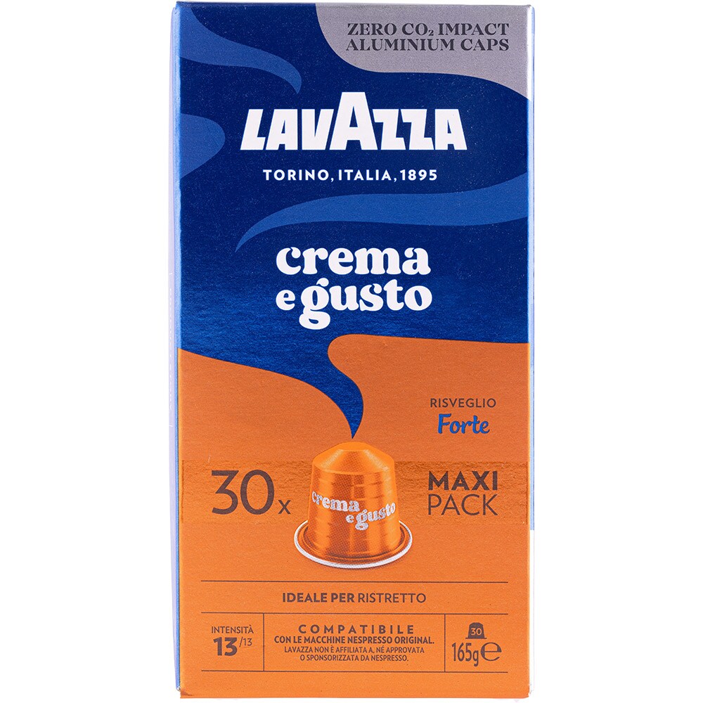 Capsule cafea LAVAZZA Crema e Gusto Forte, compatibile Nespresso, 30 capsule, 165g