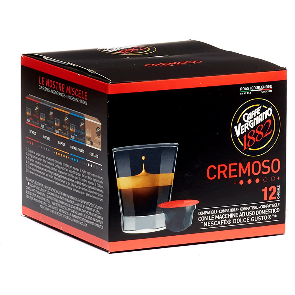 Capsule cafea VERGNANO Cremoso, compatibile Dolce Gusto, 12 capsule, 84g
