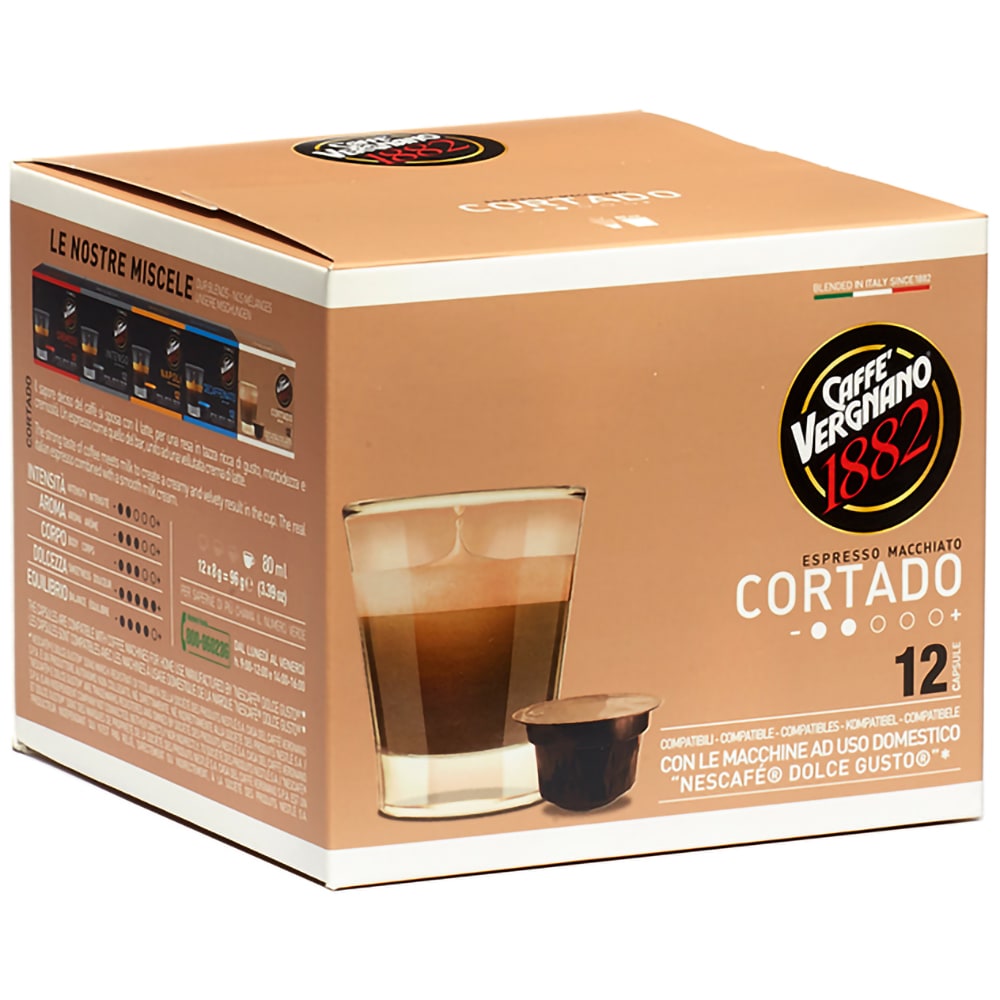 Capsule cafea VERGNANO Cortado, compatibile Dolce Gusto, 12 capsule, 90g