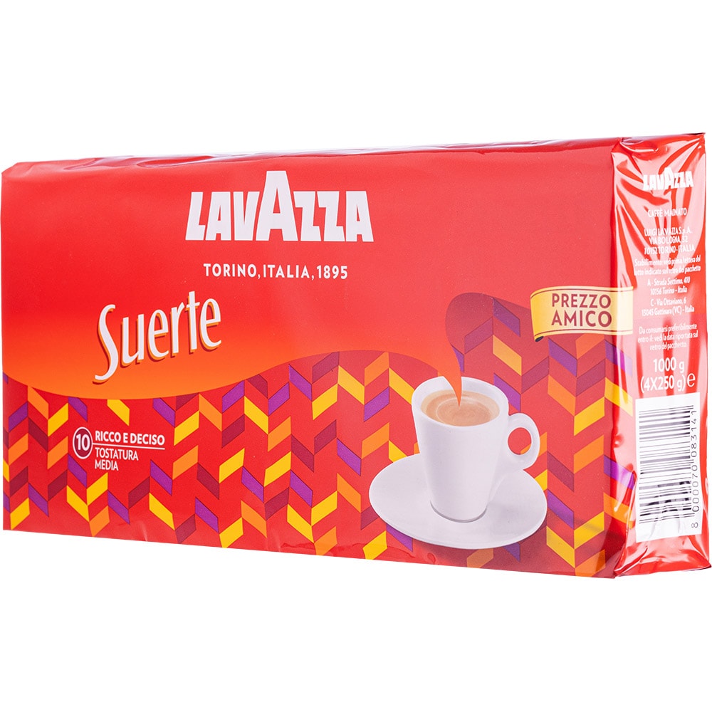 Cafea macinata LAVAZZA Suerte, 4 x 250g