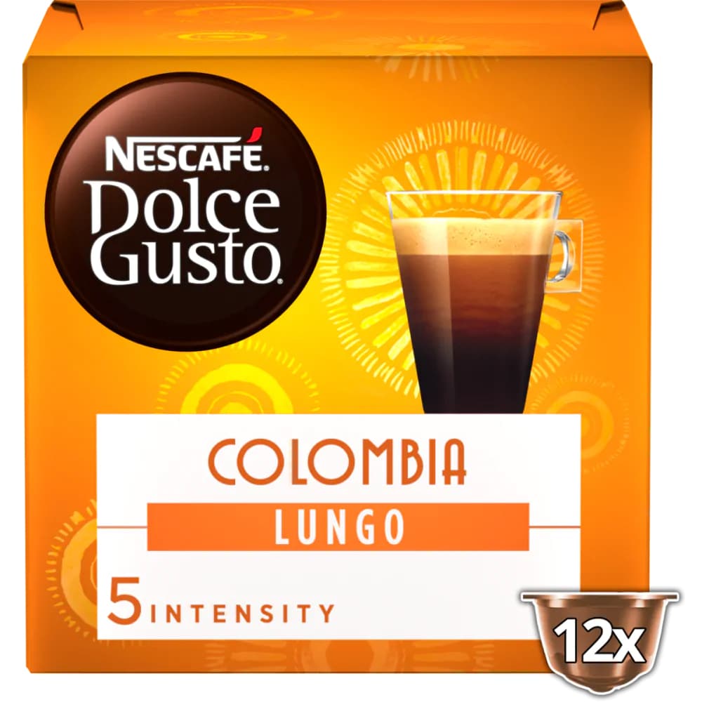 Capsule cafea NESCAFE Lungo Columbia BIO, compatibile Dolce Gusto, 12 capsule, 84g