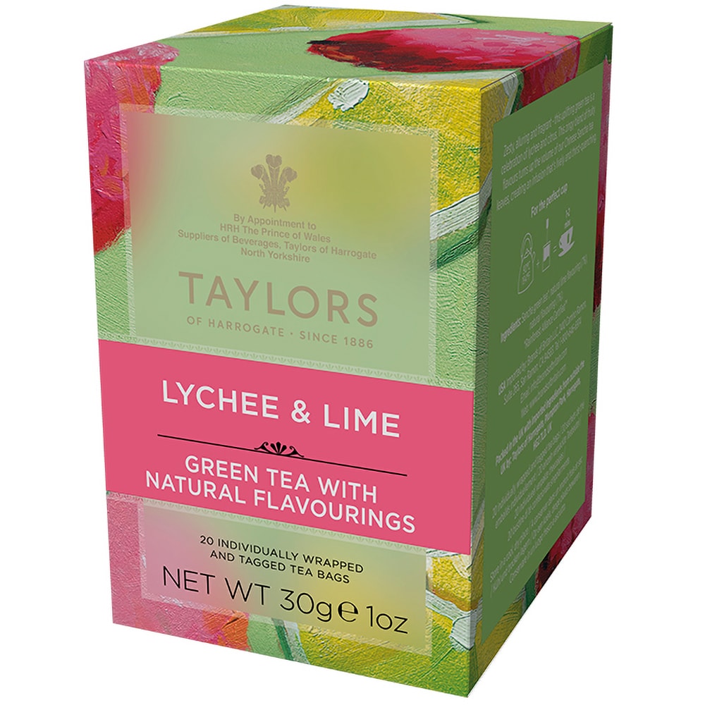 Ceai verde TAYLORS OF HARROGATE Lychee & Lime, 20 buc, 30g