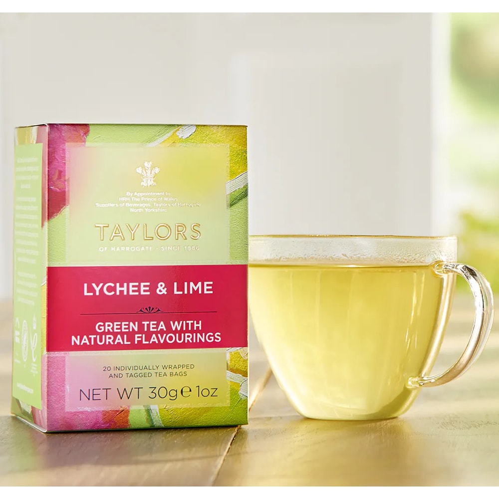 Ceai verde TAYLORS OF HARROGATE Lychee & Lime, 20 buc, 30g