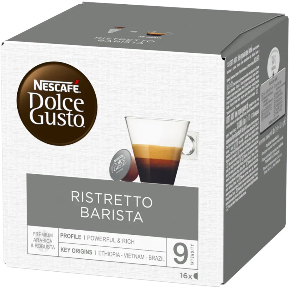 Capsule cafea NESCAFE Ristretto Barista, compatibile Dolce Gusto, 16 capsule, 104g