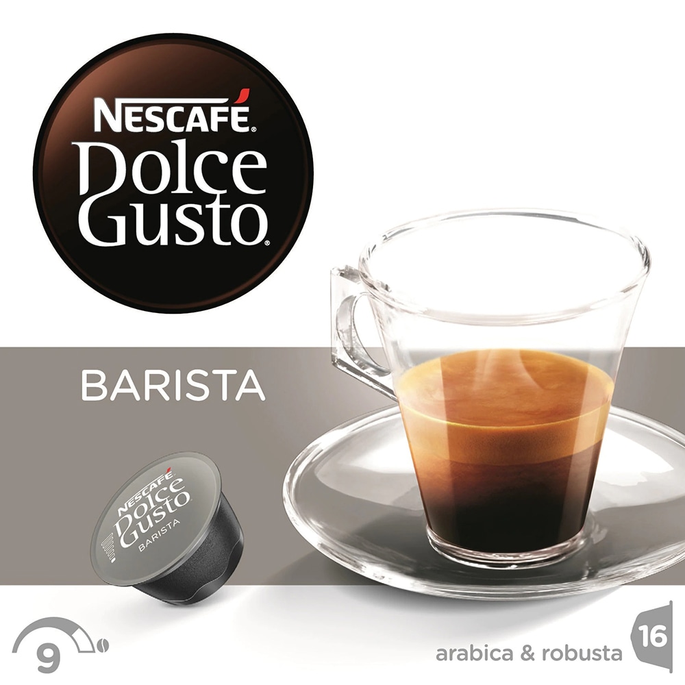 Capsule cafea NESCAFE Ristretto Barista, compatibile Dolce Gusto, 16 capsule, 104g