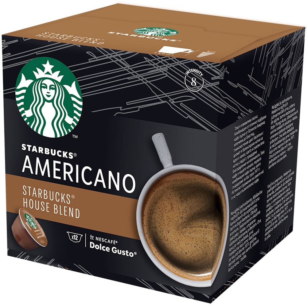 Capsule cafea STARBUCKS Americano House Blend, compatibile Dolce Gusto, 12 capsule, 102g