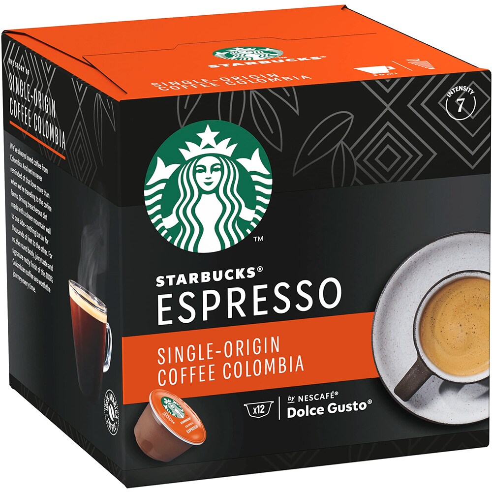 Capsule cafea STARBUCKS Espresso Single-Origin Colombia, compatibile Dolce Gusto, 12 capsule, 66g