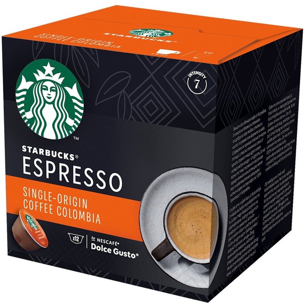 Capsule cafea STARBUCKS Espresso Single-Origin Colombia, compatibile Dolce Gusto, 12 capsule, 66g
