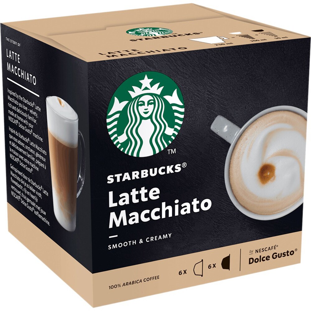 Capsule cafea STARBUCKS Latte Macchiato, compatibile Dolce Gusto, 12 capsule, 129g