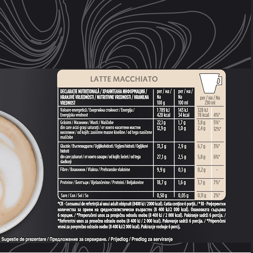 Capsule cafea STARBUCKS Latte Macchiato, compatibile Dolce Gusto, 12 capsule, 129g