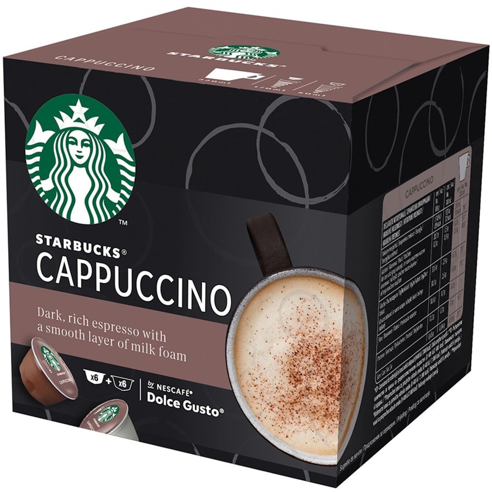 Capsule cafea STARBUCKS Cappuccino, compatibile Dolce Gusto, 12 capsule, 120g