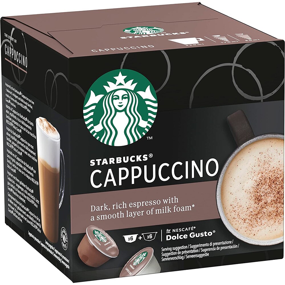Capsule cafea STARBUCKS Cappuccino, compatibile Dolce Gusto, 12 capsule, 120g