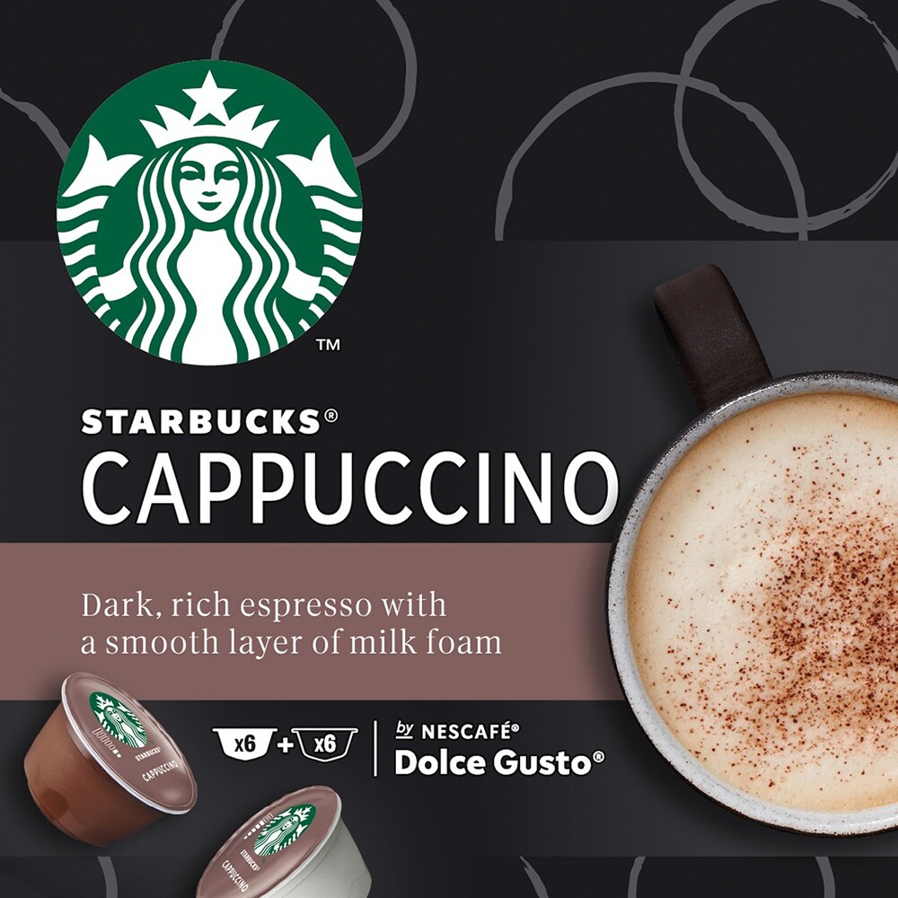 Capsule cafea STARBUCKS Cappuccino, compatibile Dolce Gusto, 12 capsule, 120g