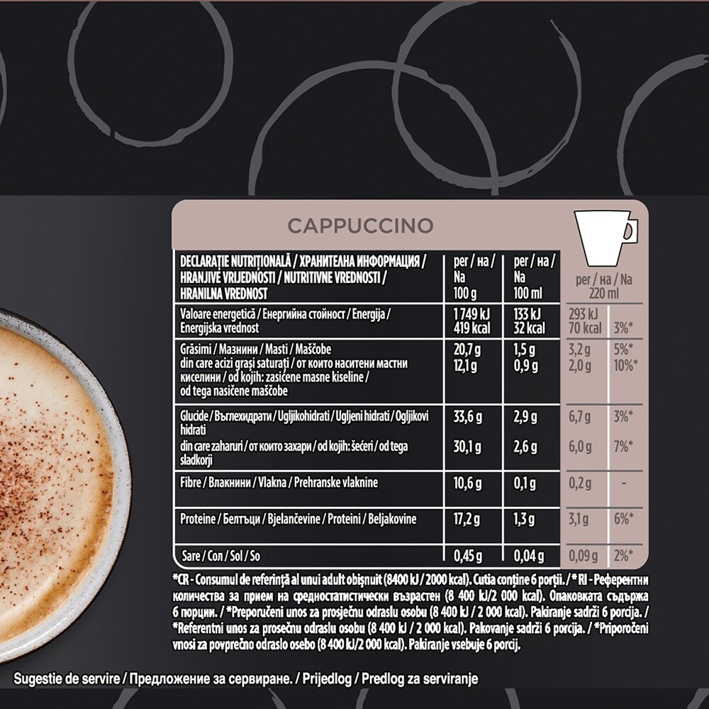 Capsule cafea STARBUCKS Cappuccino, compatibile Dolce Gusto, 12 capsule, 120g