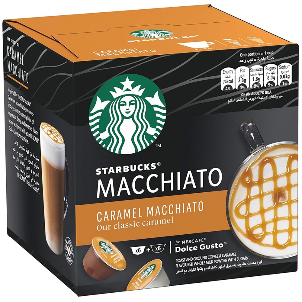 Capsule cafea STARBUCKS Caramel Macchiato, compatibile Dolce Gusto, 12 capsule, 127.8g
