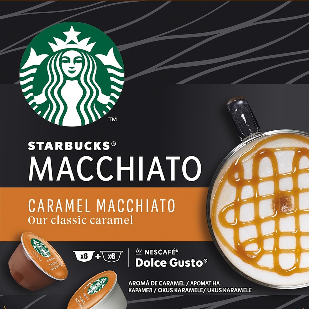 Capsule cafea STARBUCKS Caramel Macchiato, compatibile Dolce Gusto, 12 capsule, 127.8g