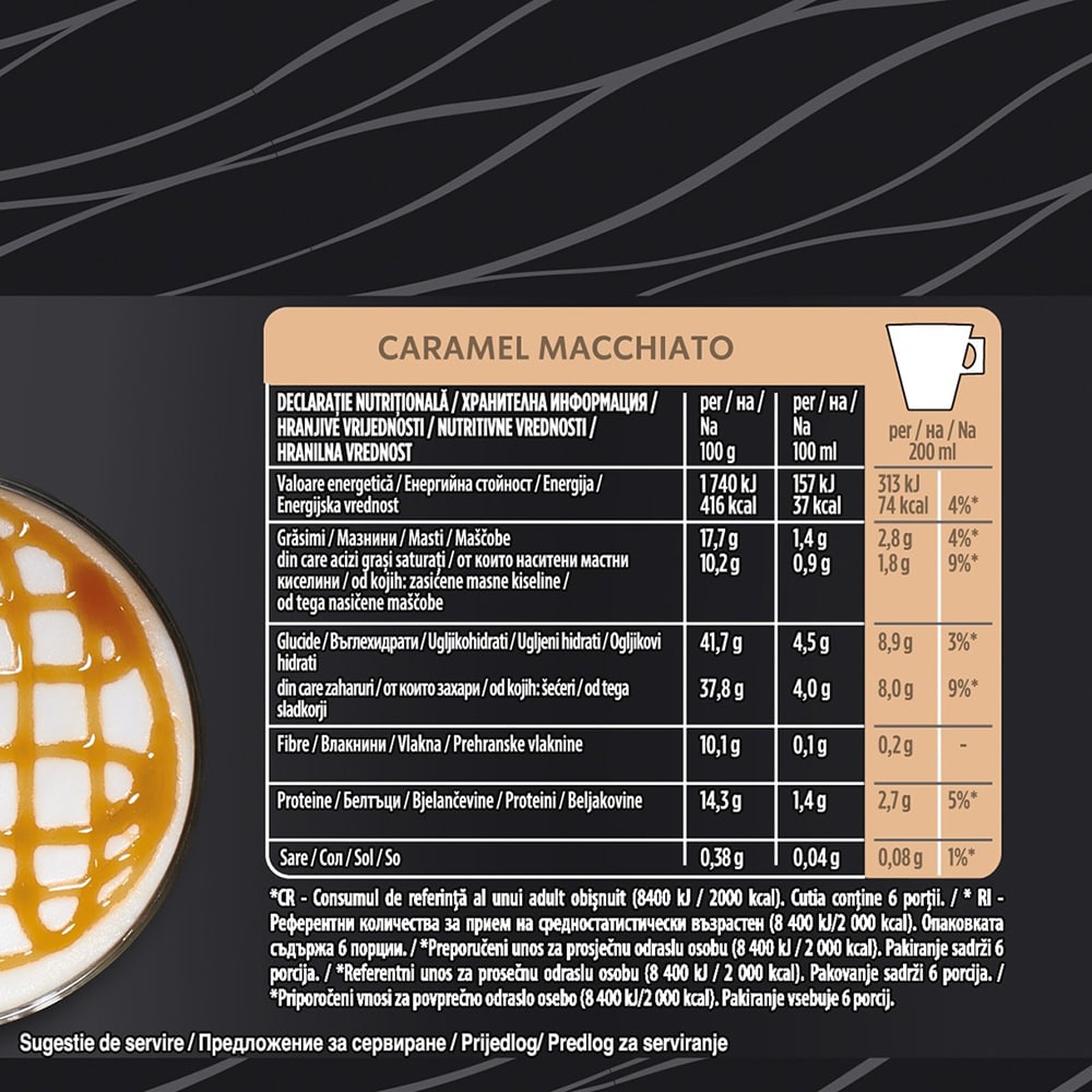 Capsule cafea STARBUCKS Caramel Macchiato, compatibile Dolce Gusto, 12 capsule, 127.8g