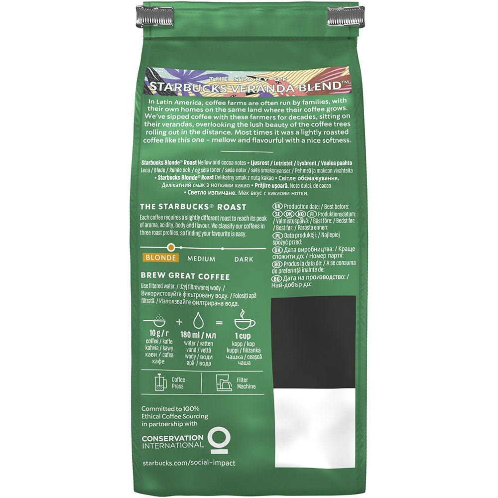 Cafea macinata STARBUCKS Veranda Blend, 200g