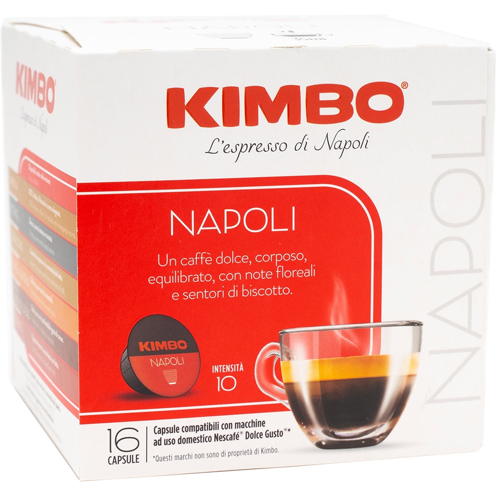 Capsule cafea KIMBO Napoli, compatibile Dolce Gusto, 16 capsule, 112g