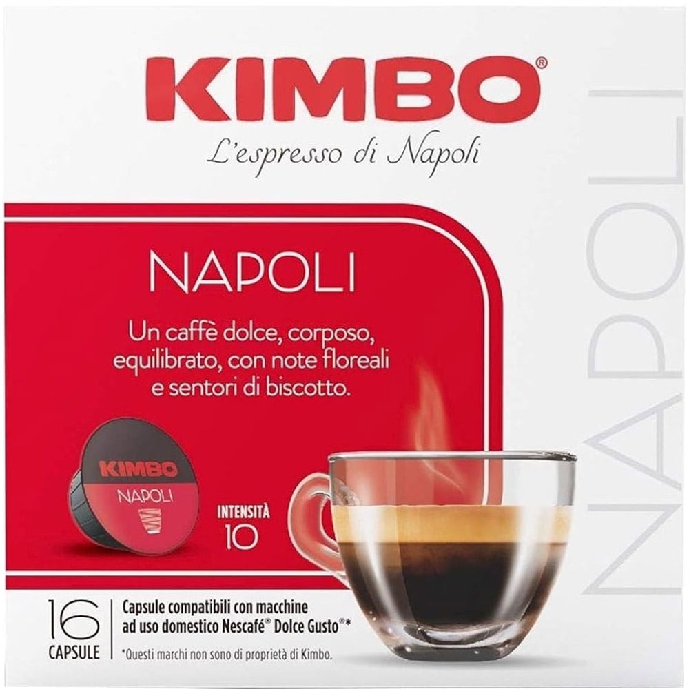 Capsule cafea KIMBO Napoli, compatibile Dolce Gusto, 16 capsule, 112g