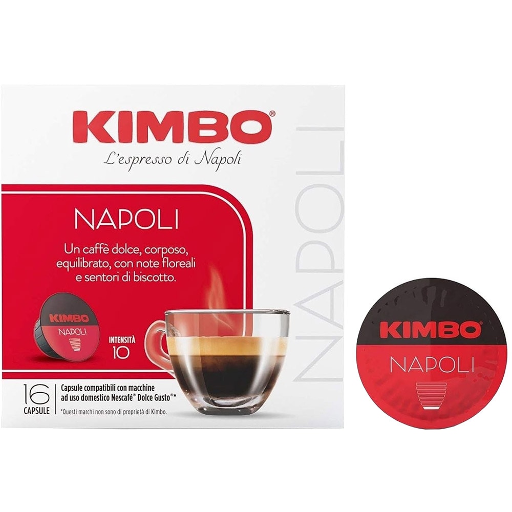 Capsule cafea KIMBO Napoli, compatibile Dolce Gusto, 16 capsule, 112g