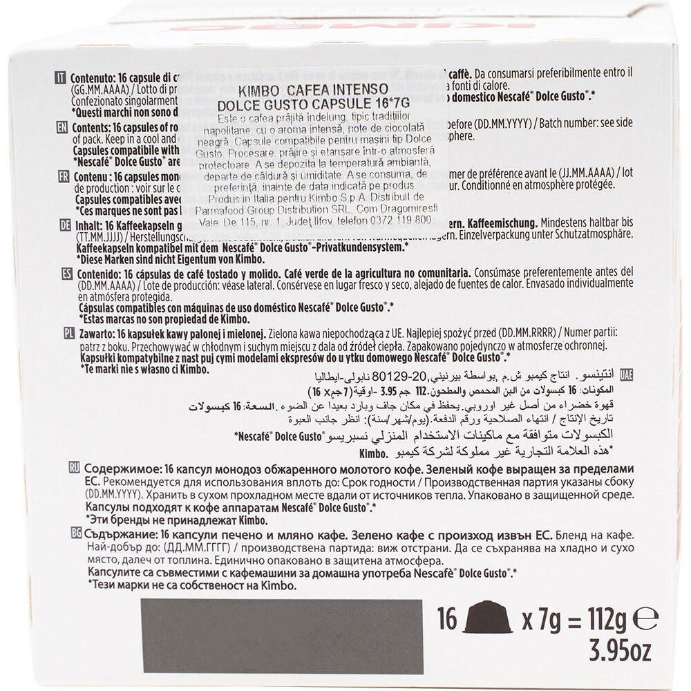 Capsule cafea KIMBO Intenso, compatibile Dolce Gusto, 16 capsule, 112g