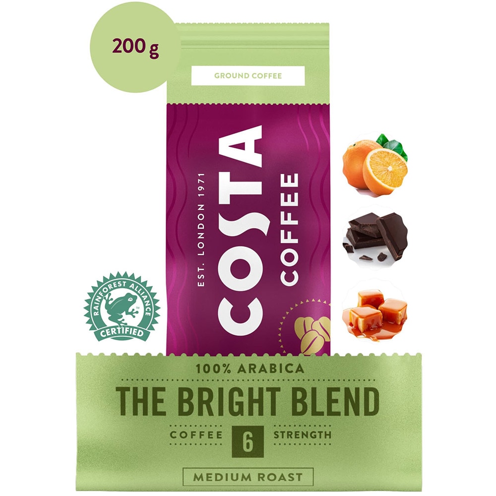 Cafea macinata COSTA COFFEE Bright Blend, 200g